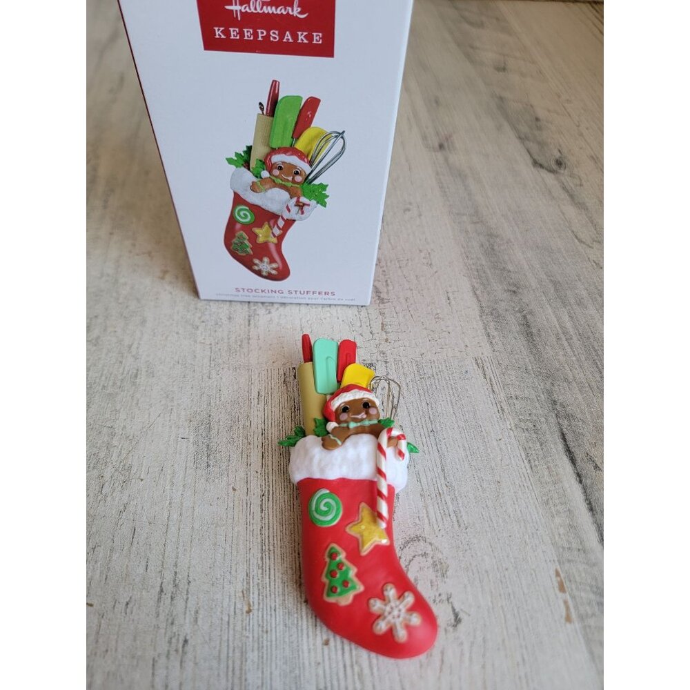 Hallmark stocking stuffers gingerbread Man kitchen ornament xmas whisk